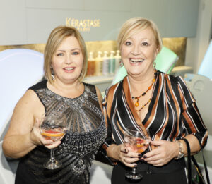 Carol Daly and Breda Carroll at the Dylan Bradshaw Client Appreciation Night in their luxury salon on South William Street, Dublin 2.photo Kieran Harnett no repro fee