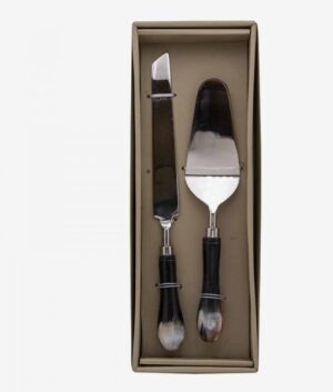 Cake Cutter Set - Black Horn